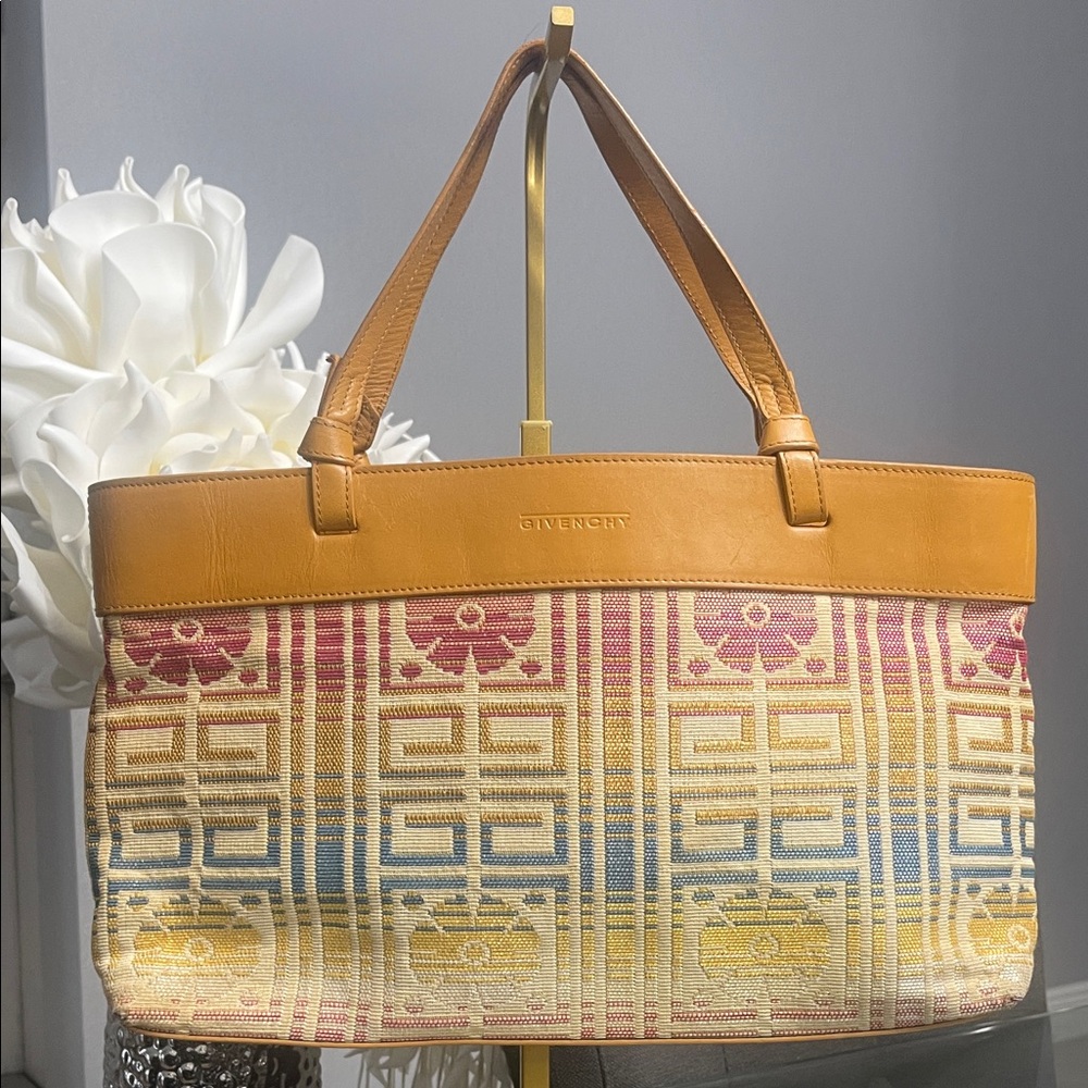 Givenchy Tan and Multicolor Tote Bag